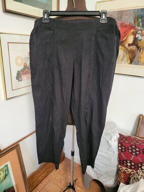J Jill Stretch Linen Black Capri Pants